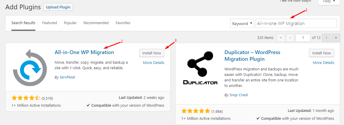 migrate wordpress