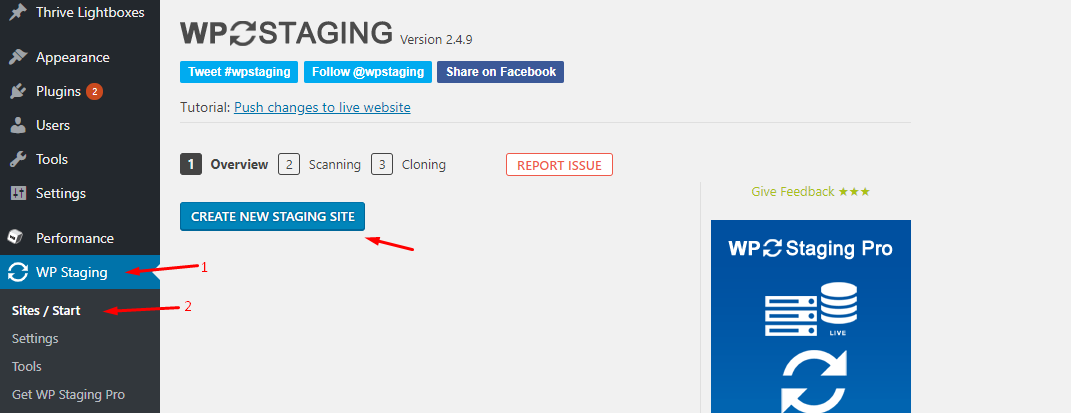 WordPress Staging Site