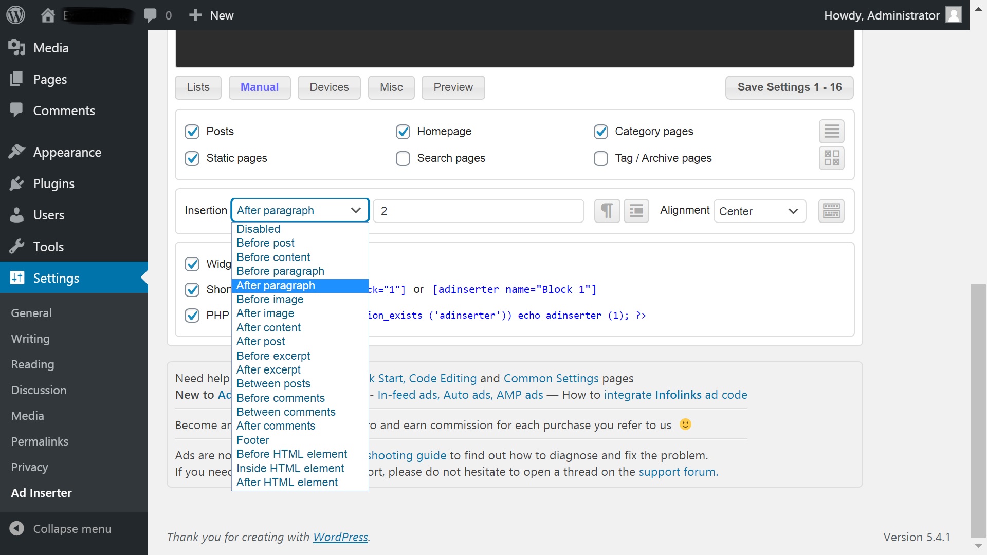 Manage Google Ads using AD Inserter 6