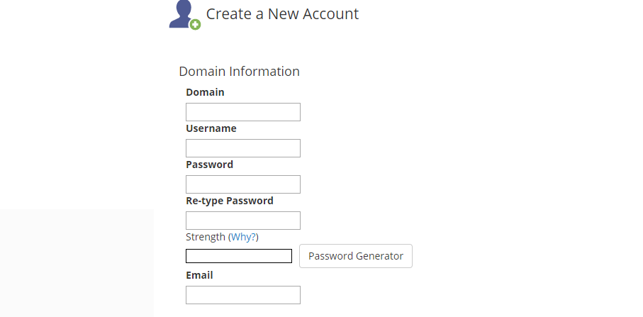 create cpanel account