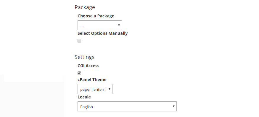 create cpanel account