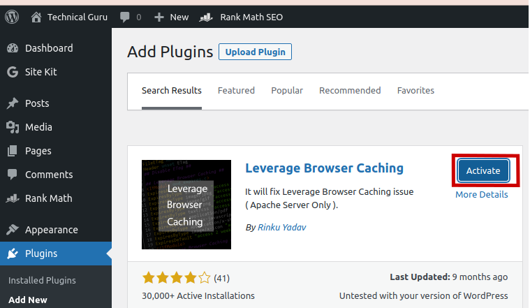 Fix Leverage Browser Caching Warning in WordPress 40