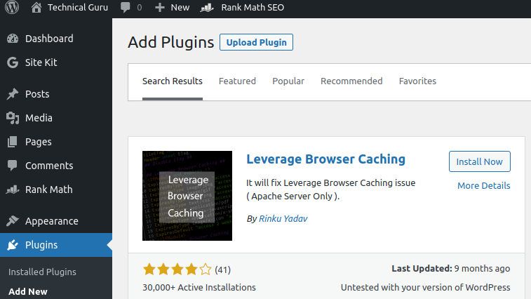 Fix Leverage Browser Caching Warning in WordPress 2