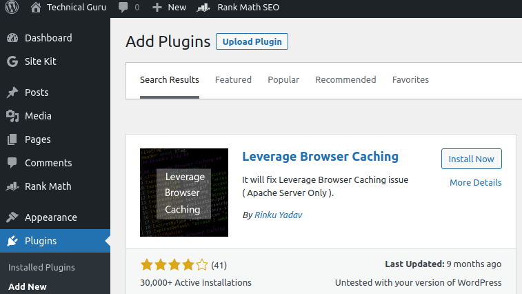 Fix Leverage Browser Caching Warning in WordPress 39