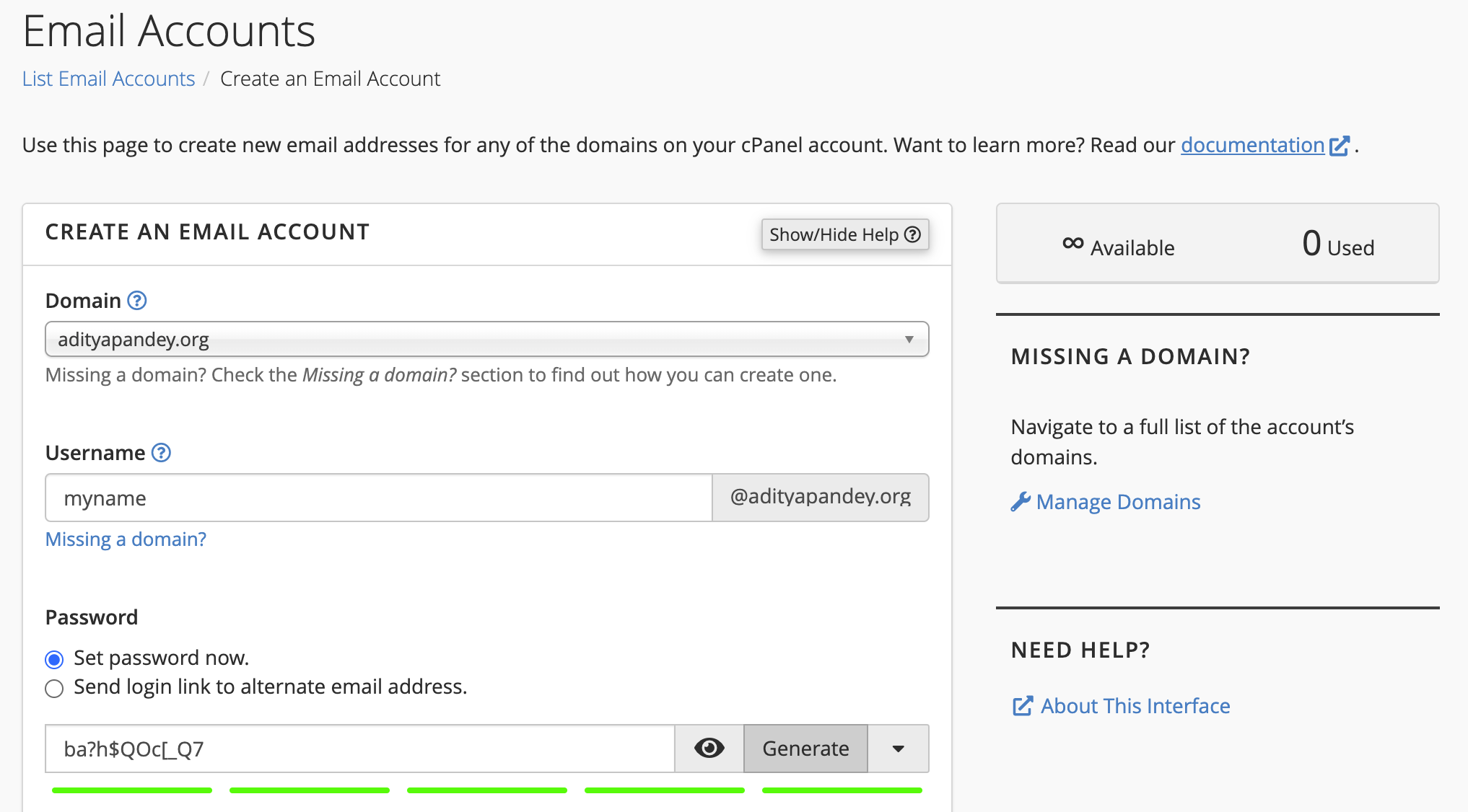 Как создать учетную запись электронной почты в cPanel Hosting 2026